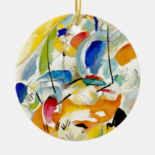 Kandinsky Sea Battle 1913 Keramik Ornament (Vorne)