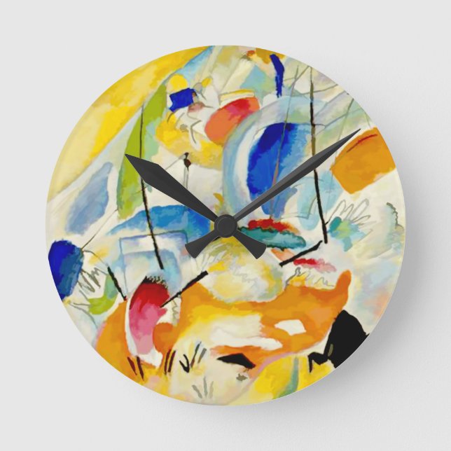 Kandinsky Sea Battle 1913 Runde Wanduhr (Vorderseite)