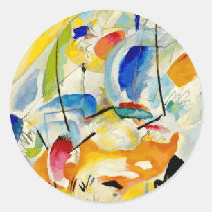 Kandinsky Seeschlacht Gemälde 1913 Runder Aufkleber