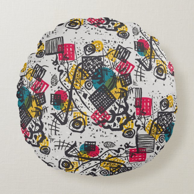 Kandinsky Small Worlds / Abstrakt Classic Rundes Kissen (Vorderseite)