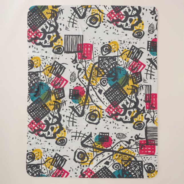 Kandinsky Small Worlds / Abstrakt Classic Sherpadecke (Vorderseite)