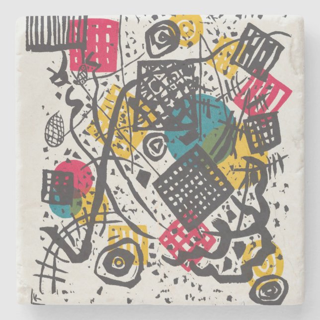 Kandinsky Small Worlds / Abstrakt Classic Steinuntersetzer (Vorderseite)