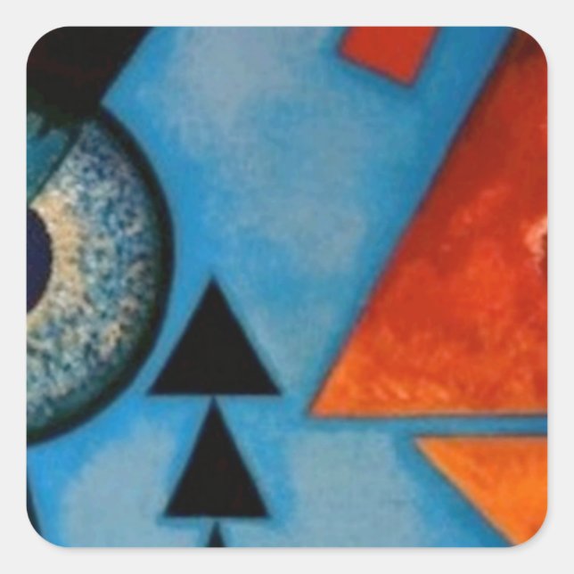 Kandinsky Soft Hard Abstract Quadratischer Aufkleber (Vorderseite)