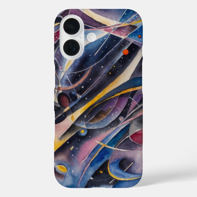 Kandinsky-Stil abstrakte farbige Abdeckung iPhone 16 Hülle (Rückseite)