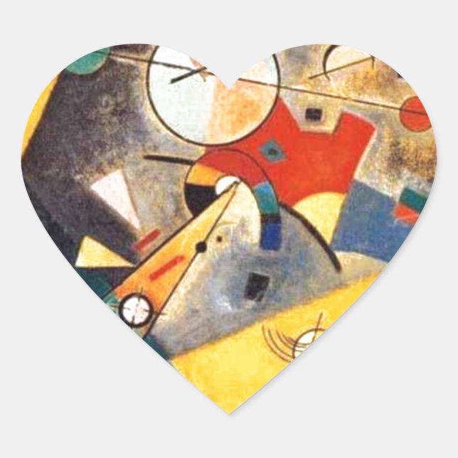 Kandinsky Stille Harmonie Abstrakte Kunst Herz-Aufkleber (Vorderseite)