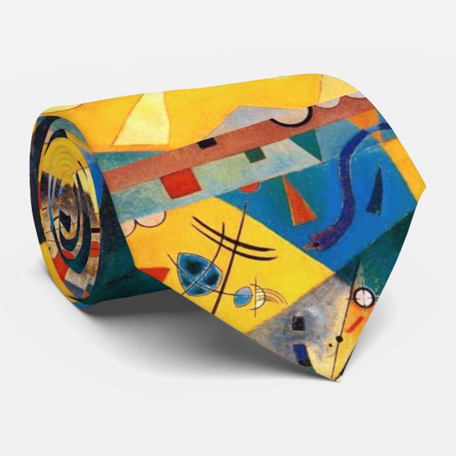 Kandinsky Stille Harmonie Gelbe Abstrakte Kunst Krawatte (Gerollt)