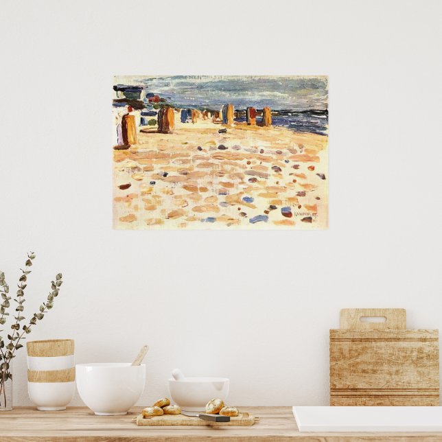 Kandinsky - Strandkörbe in Holland Poster (Küche)