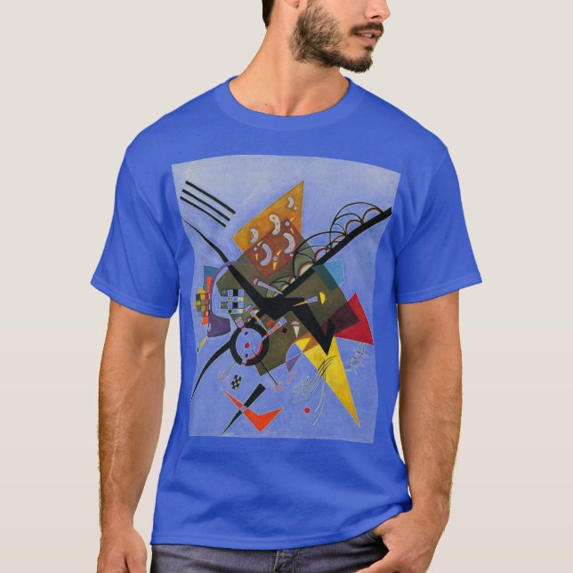Kandinsky Sur Blanc Deux T-Shirt Abstrait De Peint (Devant)