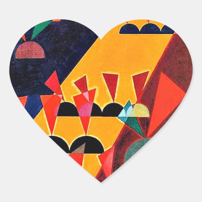 Kandinsky - Thema Top Herz-Aufkleber (Vorderseite)