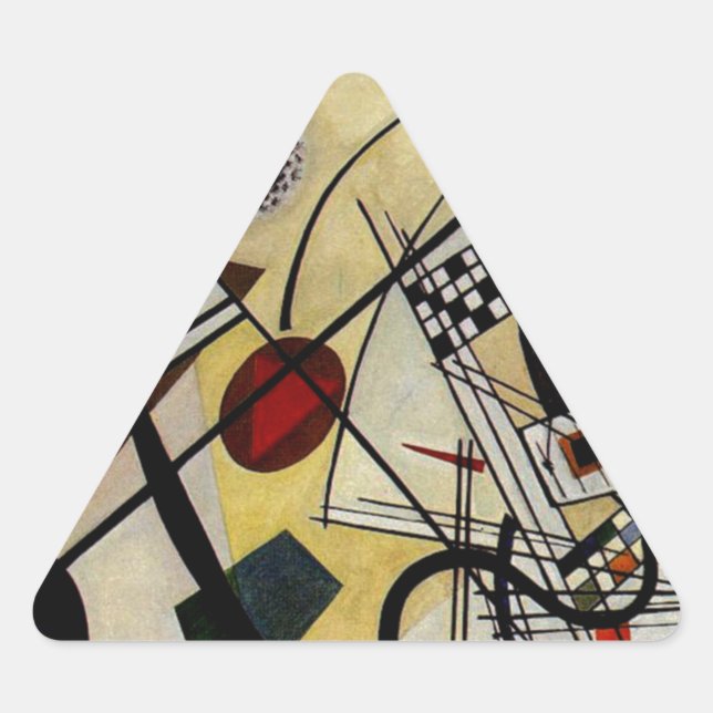 Kandinsky Transverse ungebrochene Linie Dreieckiger Aufkleber (Vorderseite)
