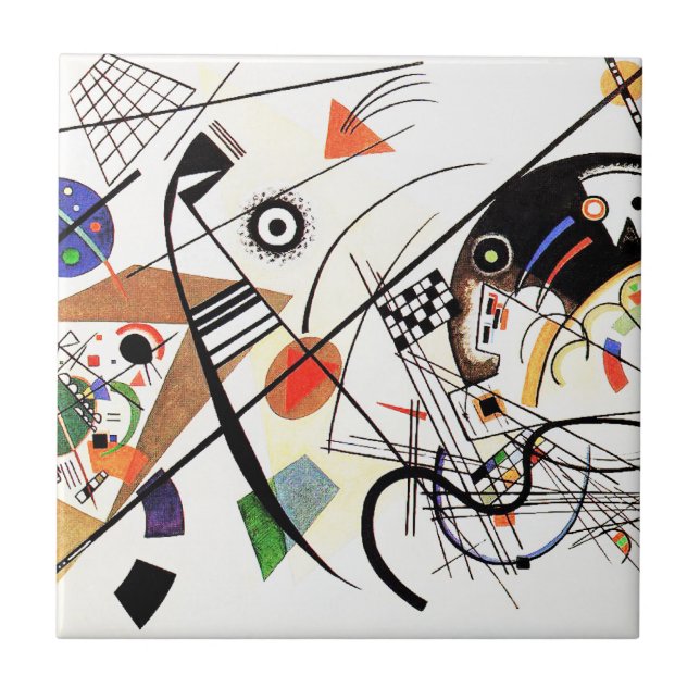 Kandinsky Tranverse Linie Fliese (Vorderseite)