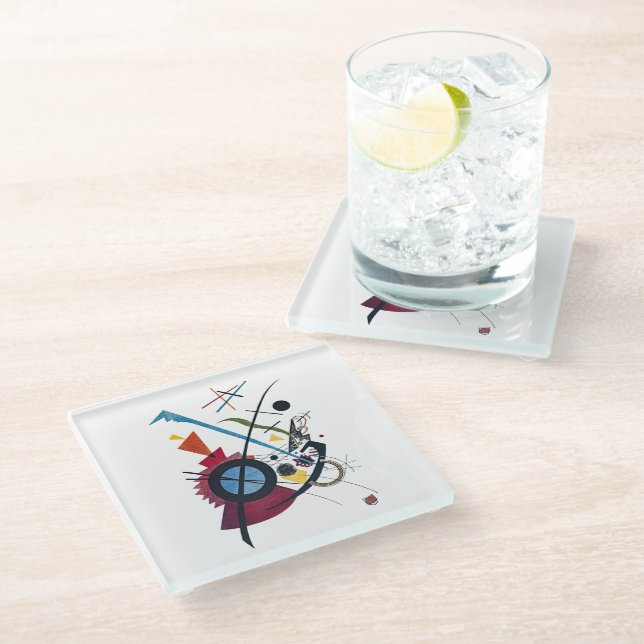 Kandinsky Violett Bauhaus Untersetzer (Schrägansicht)