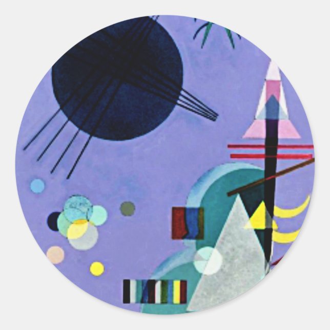 Kandinsky - Violettgrün, Runder Aufkleber (Vorderseite)