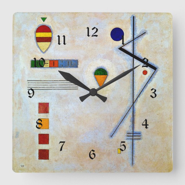 Kandinsky - Von-Zu Quadratische Wanduhr (Vorderseite)