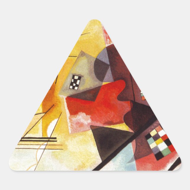 Kandinsky Yellow Red Blue Dreieckiger Aufkleber (Vorderseite)