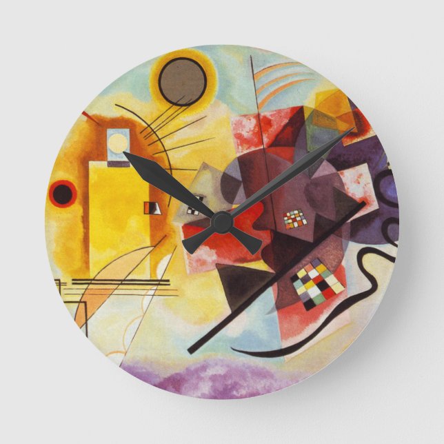 Kandinsky Yellow Red Blue Runde Wanduhr (Vorderseite)
