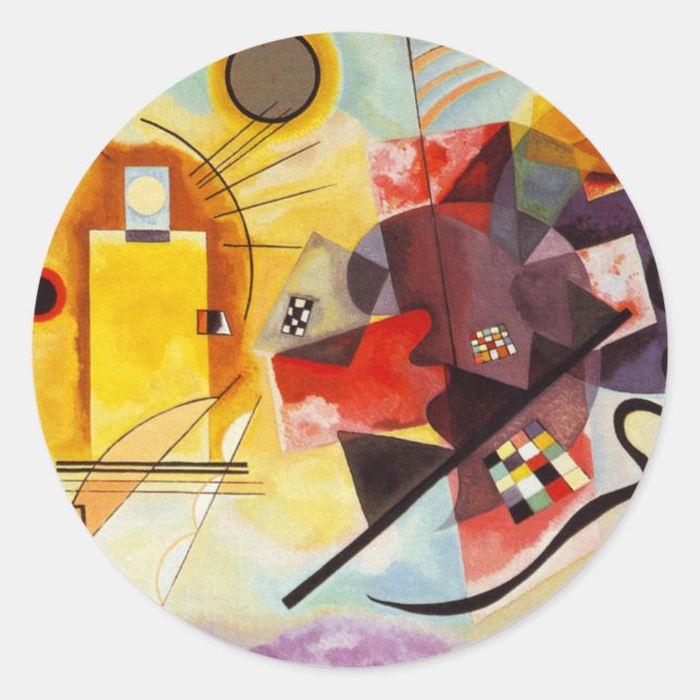 Kandinsky Yellow Red Blue Runder Aufkleber (Vorderseite)