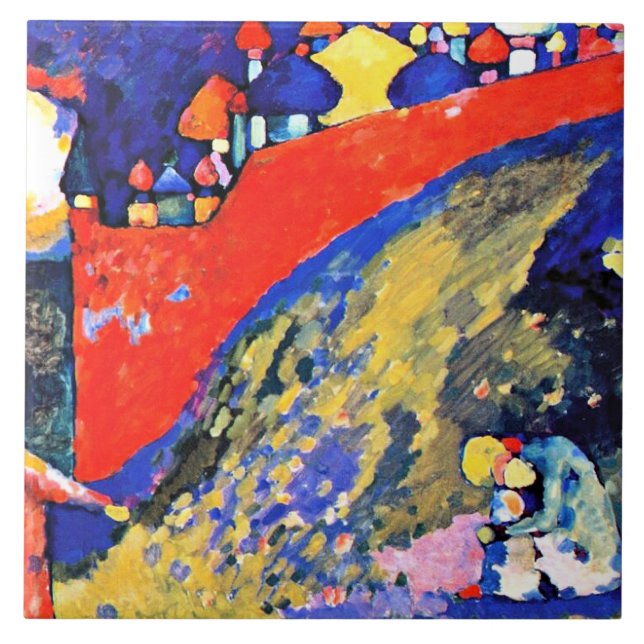 Kandinsky - Zerstörung der Roten Mauer   Fliese (Vorderseite)