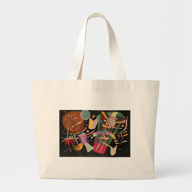 Kandinsky Zusammensetzung 10 Abstrakte Malerei Jumbo Stoffbeutel (Vorne)