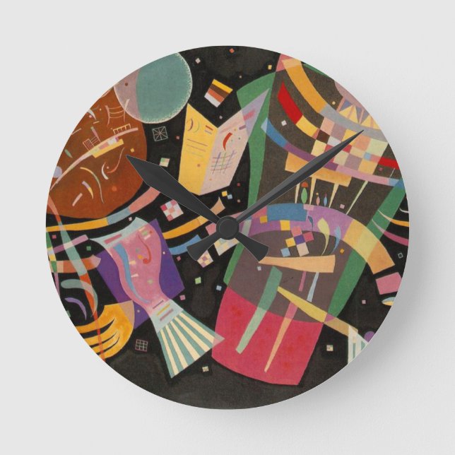 Kandinsky Zusammensetzung 10 Abstrakte Malerei Runde Wanduhr (Vorderseite)