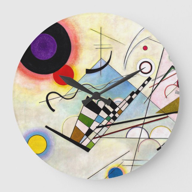 Kandinsky-Zusammensetzung 8 Große Wanduhr (Vorderseite)
