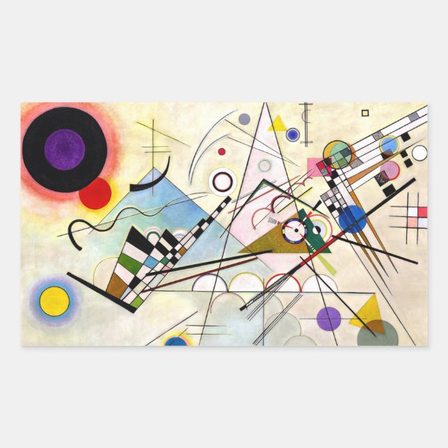 Kandinsky-Zusammensetzung 8 Rechteckiger Aufkleber (Vorderseite)