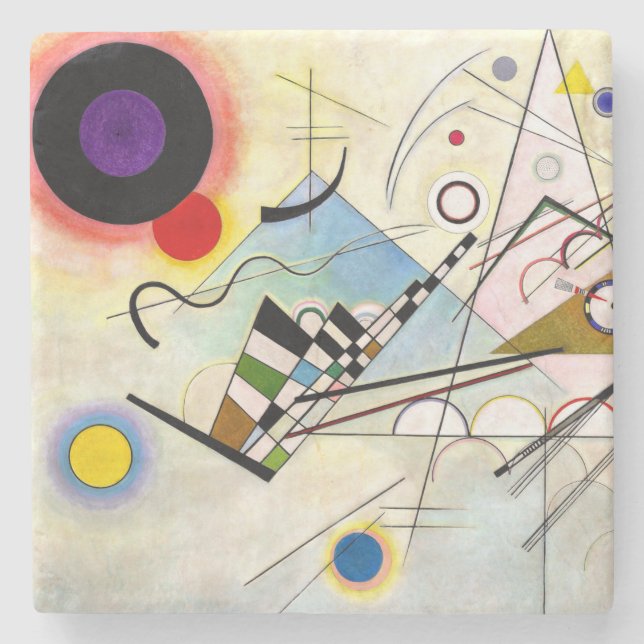 Kandinsky-Zusammensetzung 8 Steinuntersetzer (Vorderseite)