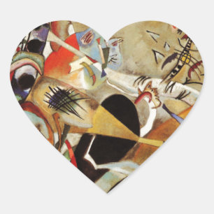 Kandinsky-Zusammensetzung Abstrakt Herz-Aufkleber
