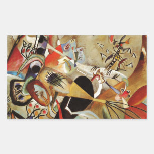 Kandinsky-Zusammensetzung Abstrakt Rechteckiger Aufkleber