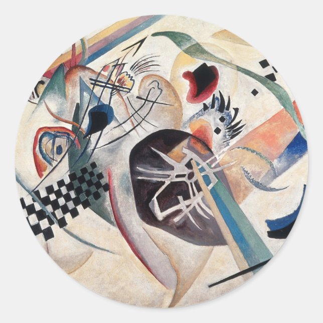 Kandinsky-Zusammensetzung Abstrakt Runder Aufkleber (Vorderseite)