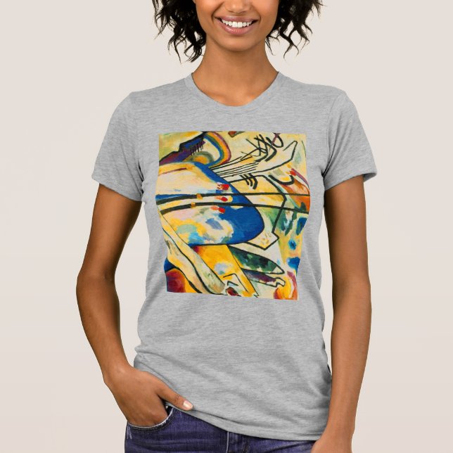 Kandinsky Zusammensetzung IV Abstrakt Art Heather  T-Shirt (Vorderseite)
