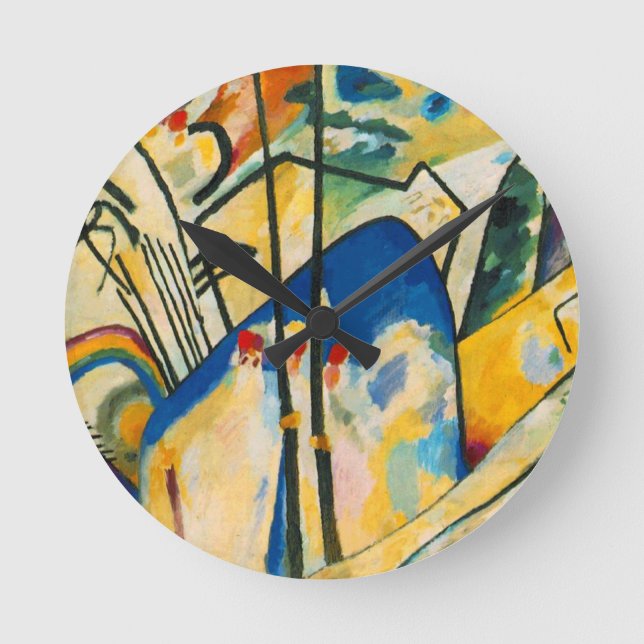 Kandinsky-Zusammensetzung IV Runde Wanduhr (Vorderseite)