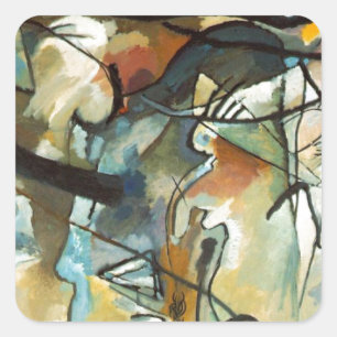 Kandinsky Zusammensetzung V Abstract Painting Quadratischer Aufkleber