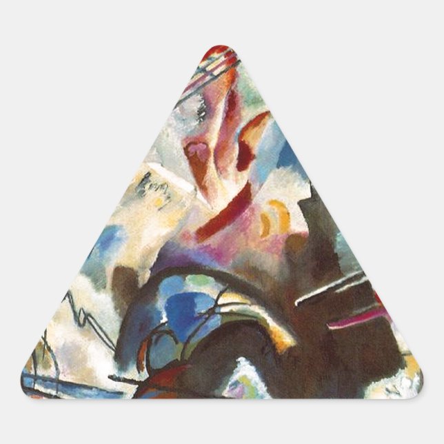 Kandinsky Zusammensetzung VI Abstrakte Malerei Dreieckiger Aufkleber (Vorderseite)