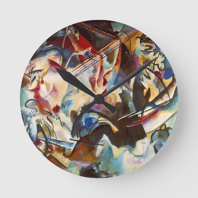 Kandinsky Zusammensetzung VI Abstrakte Malerei Runde Wanduhr (Vorderseite)