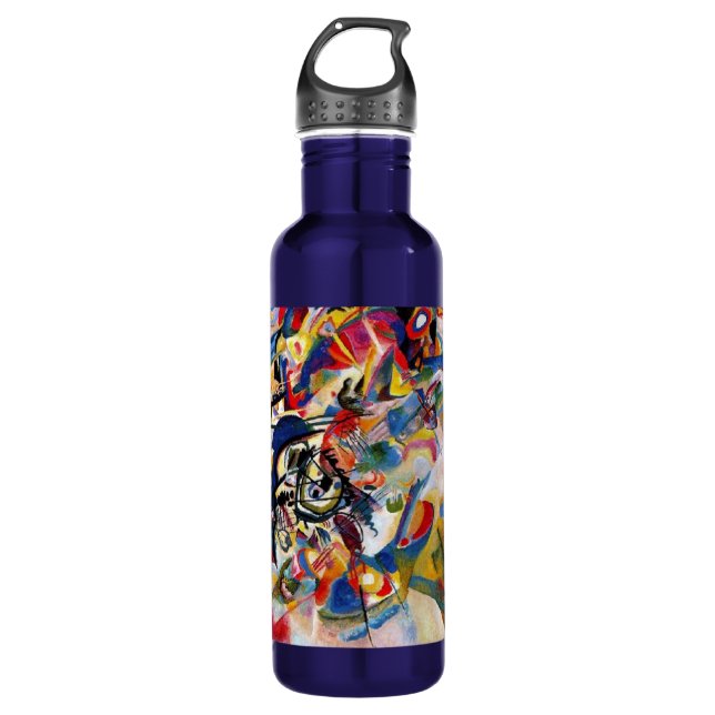 Kandinsky Zusammensetzung VII Abstrakte Malerei Edelstahlflasche (Vorderseite)