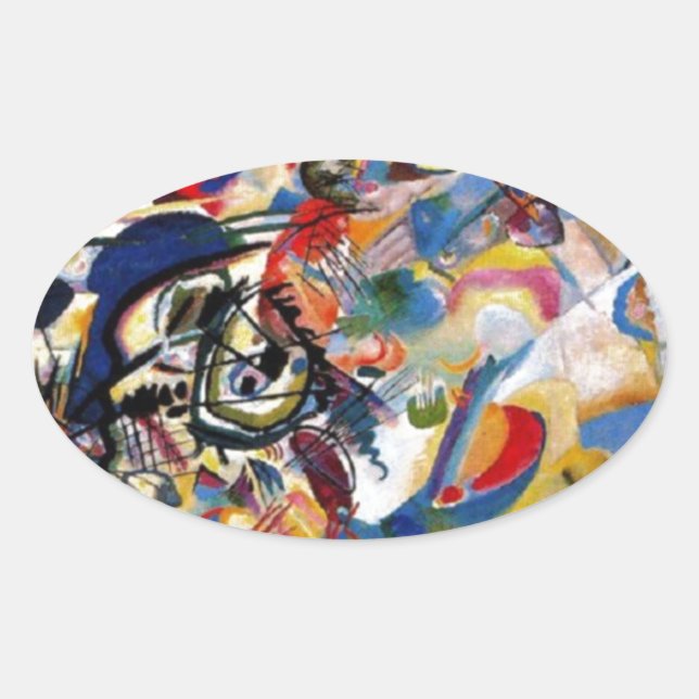 Kandinsky-Zusammensetzung VII Ovaler Aufkleber (Vorderseite)