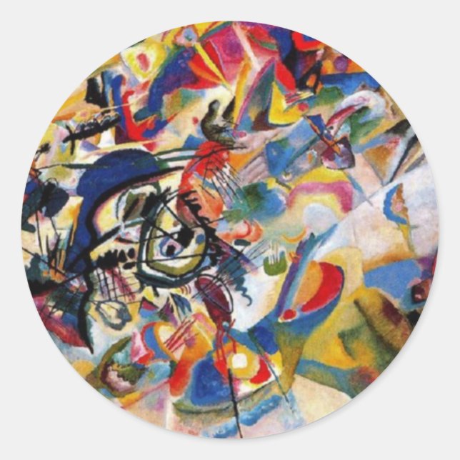Kandinsky-Zusammensetzung VII Runder Aufkleber (Vorderseite)