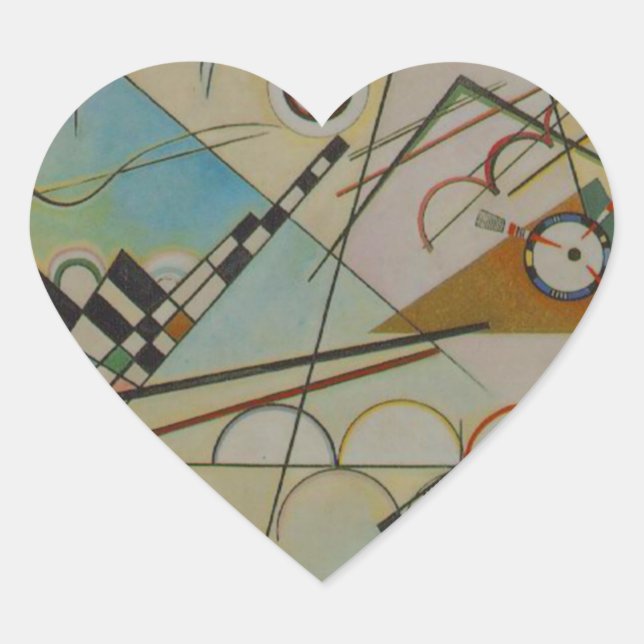 Kandinsky-Zusammensetzung VIII Herz-Aufkleber (Vorderseite)