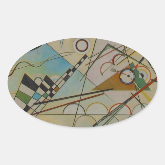 Kandinsky-Zusammensetzung VIII Ovaler Aufkleber (Vorderseite)