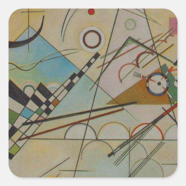 Kandinsky-Zusammensetzung VIII Quadratischer Aufkleber (Vorderseite)