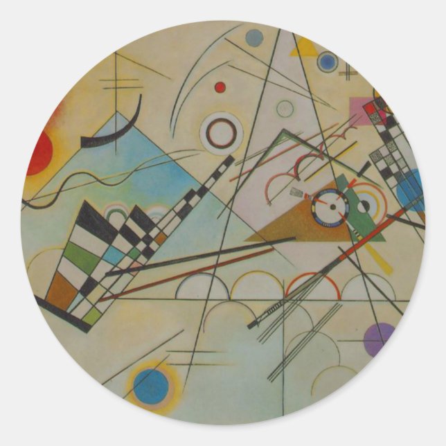 Kandinsky-Zusammensetzung VIII Runder Aufkleber (Vorderseite)