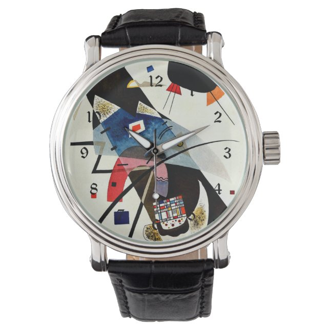 Kandinsky - Zwei schwarze Flecken Armbanduhr (Vorderseite)