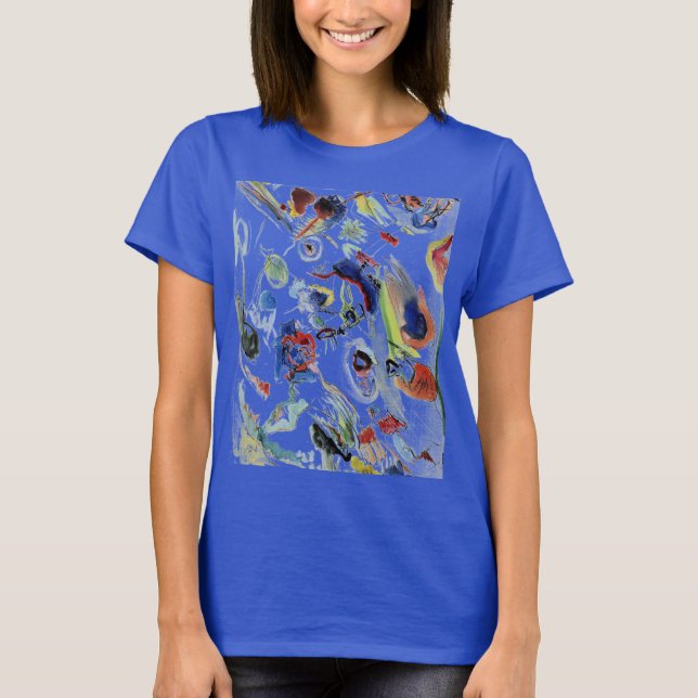 Kandinskys Abstraktes Malerwerk Blau T-Shirt (Vorderseite)