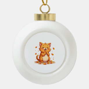 Kandismais Katzenangriff Keramik Kugel-Ornament