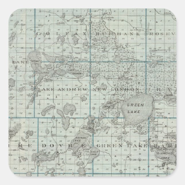 Kandiyohi-Landkreis, Minnesota Quadratischer Aufkleber (Vorderseite)
