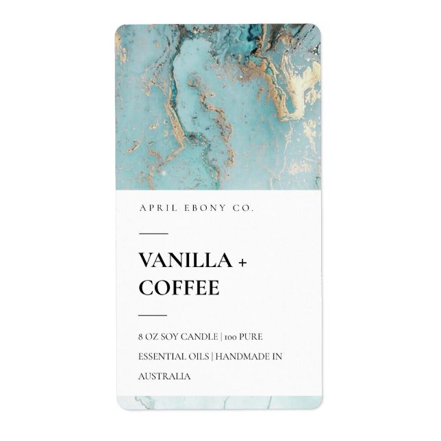 KANDLABEL VON AGATE GEODE DUSKY AQUA BLUE TEXTURE (Vorne)