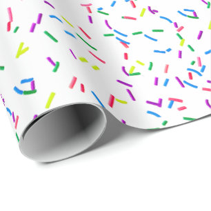 Kandy Sprinklen auf weißem Papier Geschenkpapier