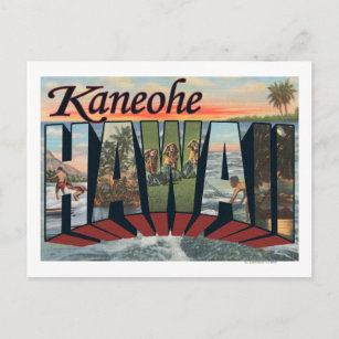 Kaneohe, Hawaii - Große Briefszenen Postkarte