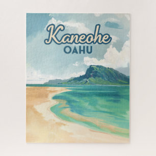Kaneohe Sandbar Oahu Hawaii Retro